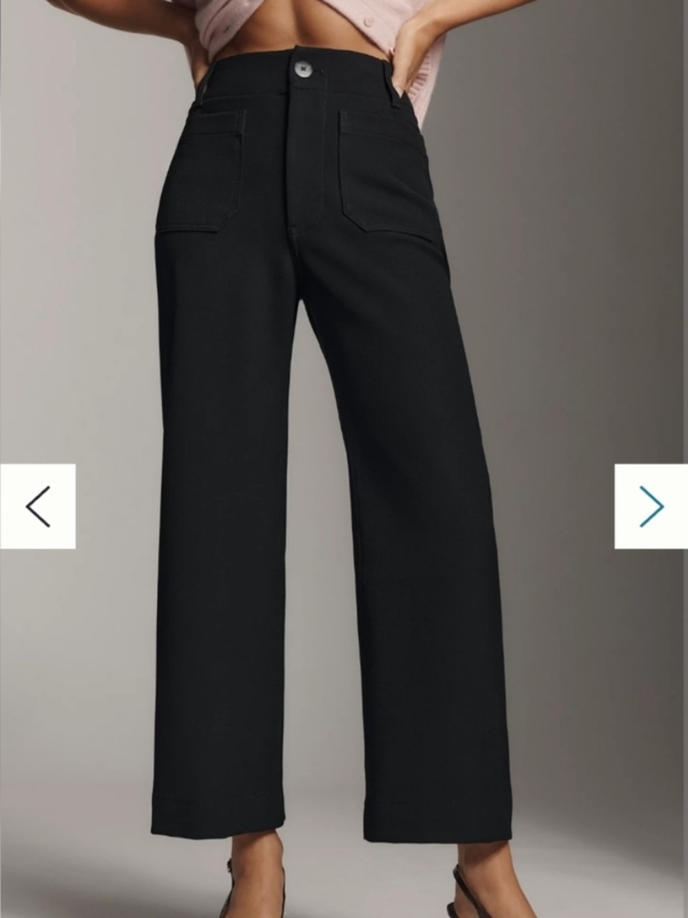 Anthropologie Maeve Colette Black Cropped Wide Leg Pants